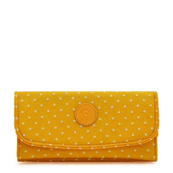 Kipling Money Land Printed Snap Wallet Portefeuille Geel | BE 2184BE